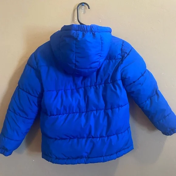 Swiss Tech Boys Puffer Jacket size 8 Medium vibrant blue zip up hooded - Picture 3 of 6